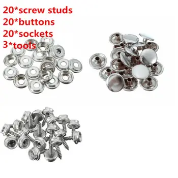 

63x/153x Stainless Iron Boat Marine Canvas Fabric Snap Cover Button Socket Fastener for marine boat covers