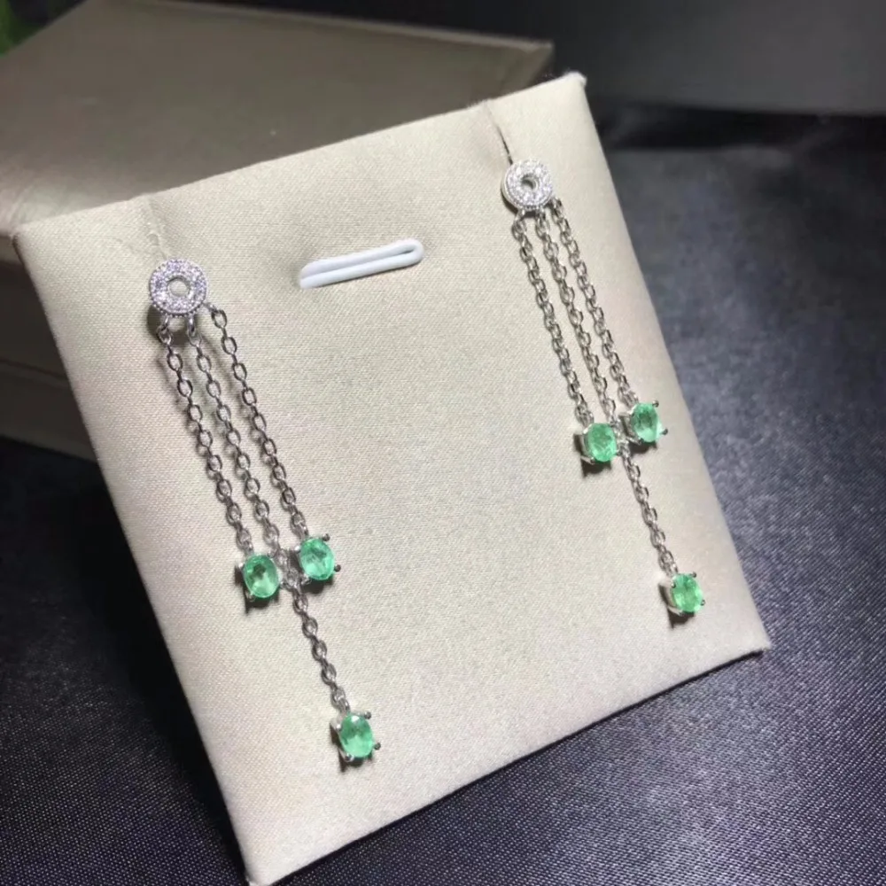 Серьги из натурального изумруда серьги колумбийских изумрудов профессиональный
