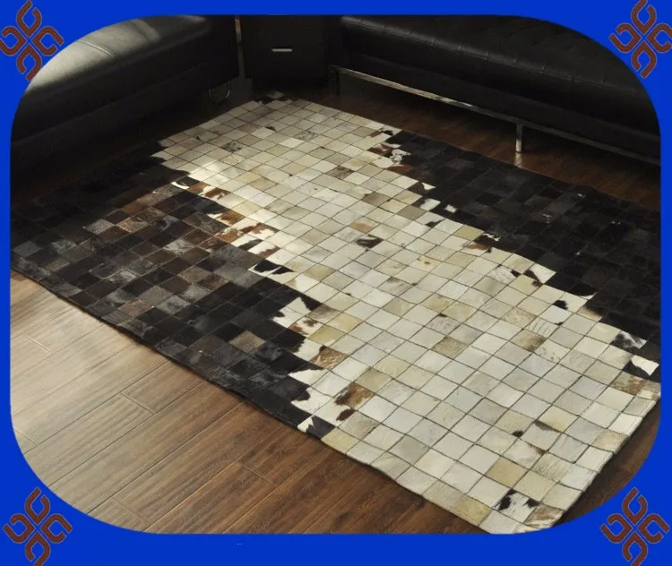 

Fashionable art carpet 100% natural genuine cowhide leather carpet