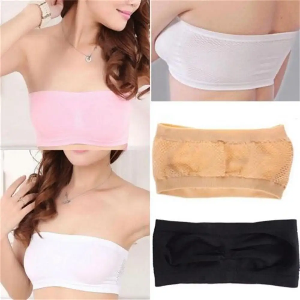 

Fashion One Size Sexy Women Bandeau Tube Tops Thin Safety Crop Top Bra Underwear Girls Strapless Tank Top