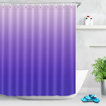 

LB 180*180 Watercolor Gradient Purple Shower Curtains Washable Bathroom Curtain Fabric Waterproof Polyester for Bathtub Decor