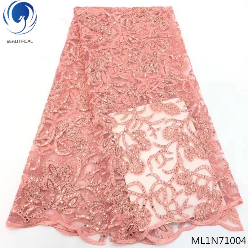 

Beautifical net lace fabric with stones african tulle laces fabrics with shiny sequins 2019 fabrics dress 5yards/lot ML1N710