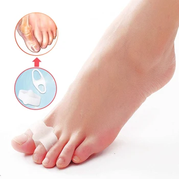 

2pair Silicone Gel Toe Separator For Overlapping Toes Orthopedic,Cushion Crooked ,Hallux Valgus Orthotics For Feet Care Insoles