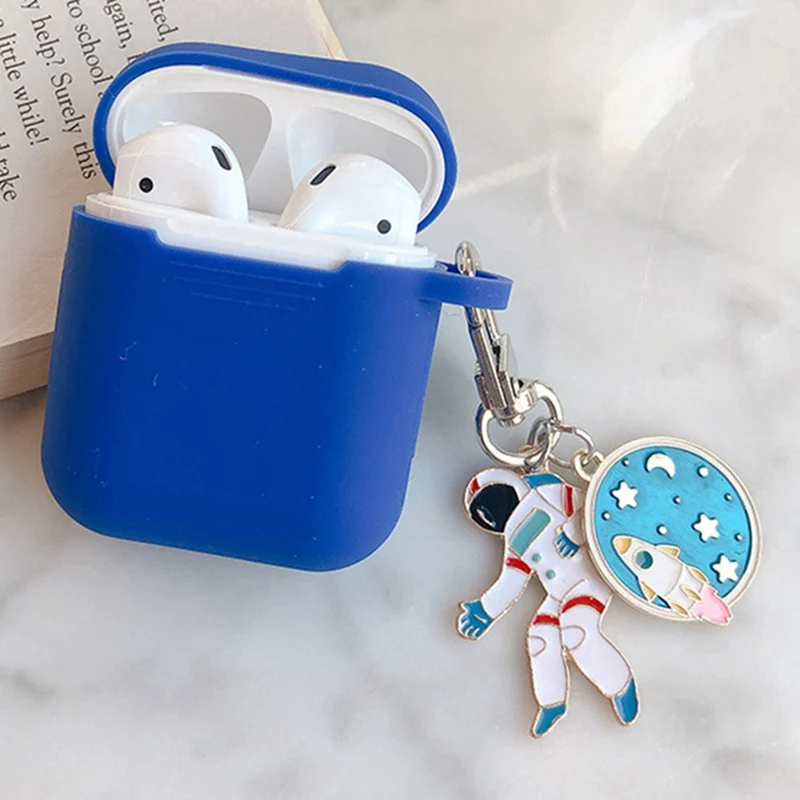  Nette Astronaut Keychain für AirPods Schutzhülle Silikon Soft Shell für Drahtlose Bluetooth Headset