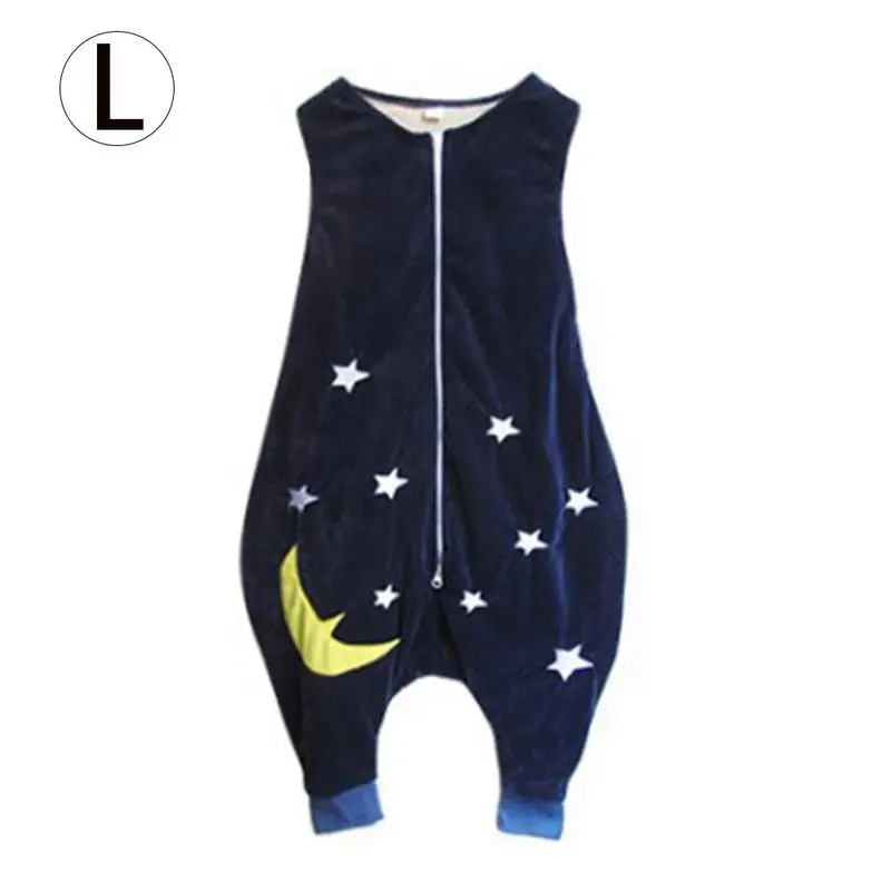 Cute Infant Sleeveless Vest Flannel Leg Sleeping Clothing Clothes Anti-Kick Warm Pajamas Baby Soft Sleeping Clothes - Цвет: A03  L