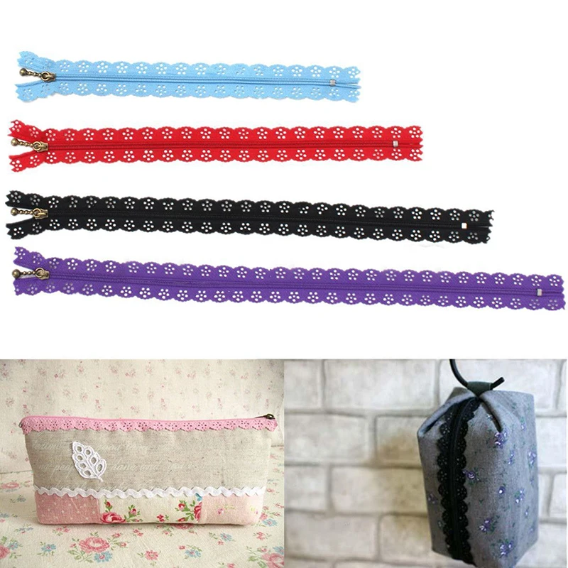 10pcs Nylon Mixed Color Lace Edge Zipper Puller DIY Craft Zip Tailor For Bag Garment Sewing Tool Random Colors