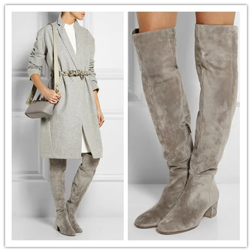 Knee Boots Thick Heel Shoes 