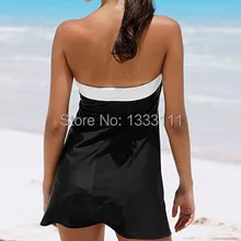 Maillot De Bain Femme без бретелек Бикини Cover Up платье Пляжная лоскутное лук галстук Купальник Резки пикантные Для женщин Купальные костюмы