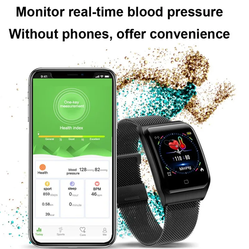  ONEVAN 1.3 inch Smart Fitness Bracelet Blood Pressure Heart Rate Monitor Waterproof Women Wristband - 33022677716