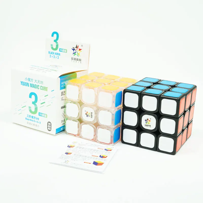 

Yuxin Black Kylin V2 3x3x3 Magic Cube Yuxin Zhisheng black kylin 3x3 v2 black/transparent anti-sticking slot speed magic cube