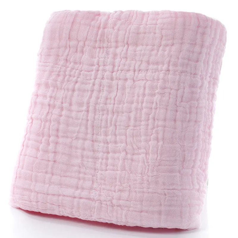 6 слоев супер мягкой дышащей Муслин Хлопок Детское одеяло для новорожденных пеленание малышей получения Одеяло Ванна Полотенца одеяло для сна - Цвет: pink 110x110cm