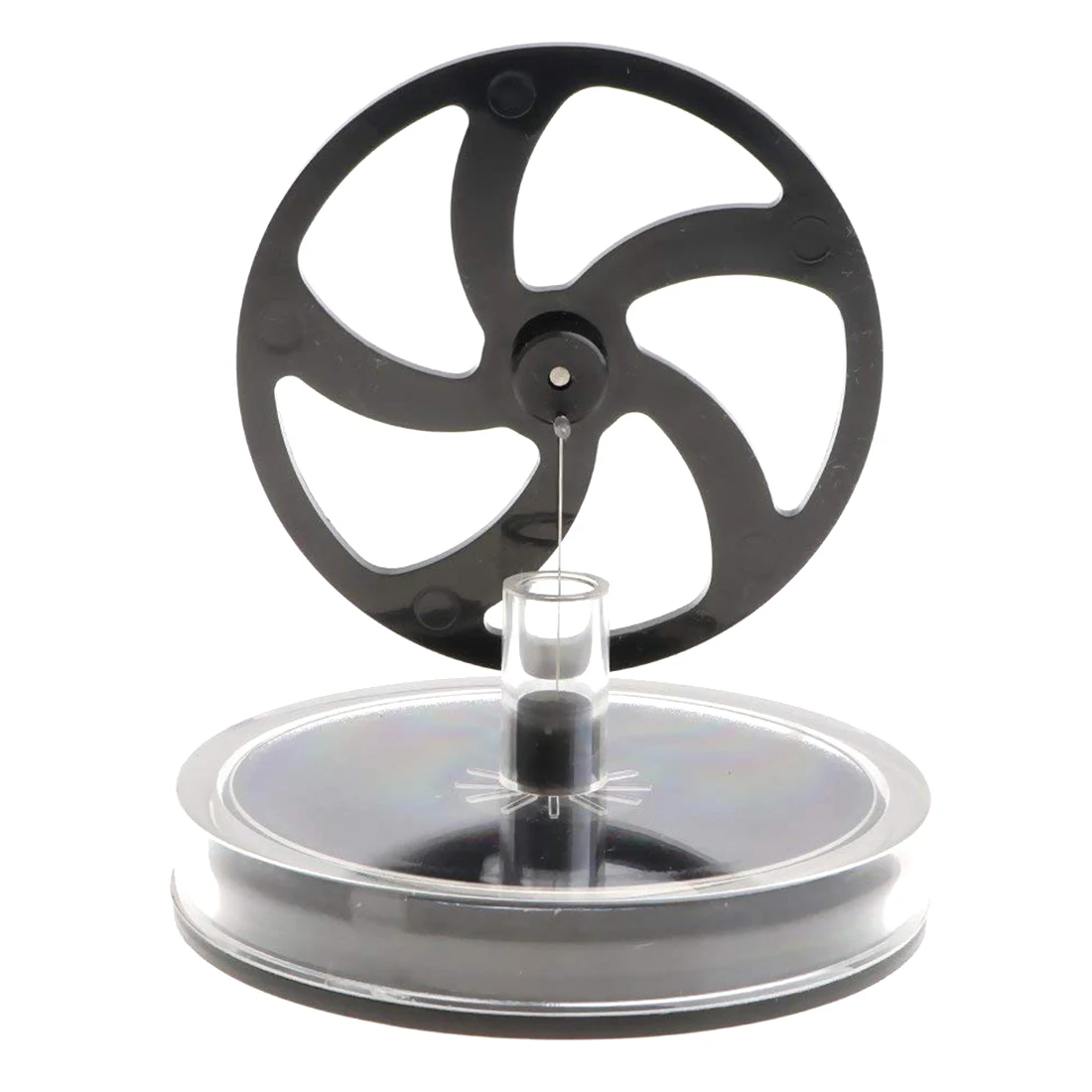 

Low Temperature Difference Stirling Engine Model Toy With Aluminium Alloy Base Educational Toy Gift For Kid - Black Flywheel