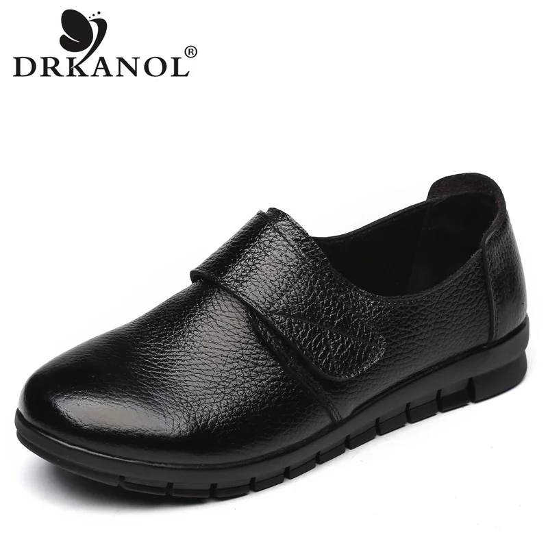 DRKANOL/Женская обувь на плоской подошве; обувь на шнуровке с круглым носком из натуральной кожи; короткая плюшевая зимняя теплая Повседневная обувь; женские лоферы на плоской подошве; большие размеры 43