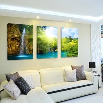 

2017 Promotion 3 Piece Canvas Pictures Wall Decor Art Waterfall Oil Modular Painting Paintings Decoration Maison Home Picture