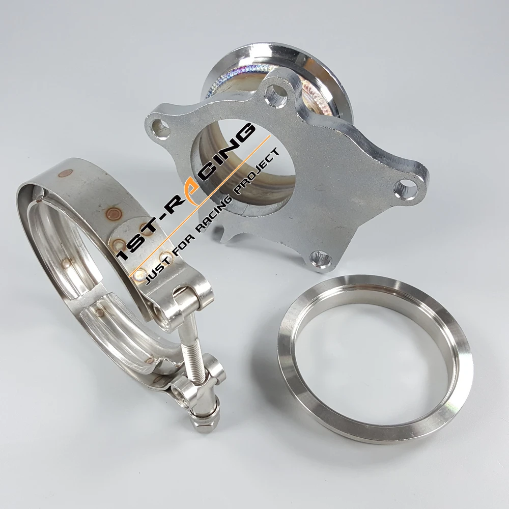 

stainless steel Adaptor Kit T3 T3/T4 5 Bolt Turbo Downpipe Flange to 2.5" Vband