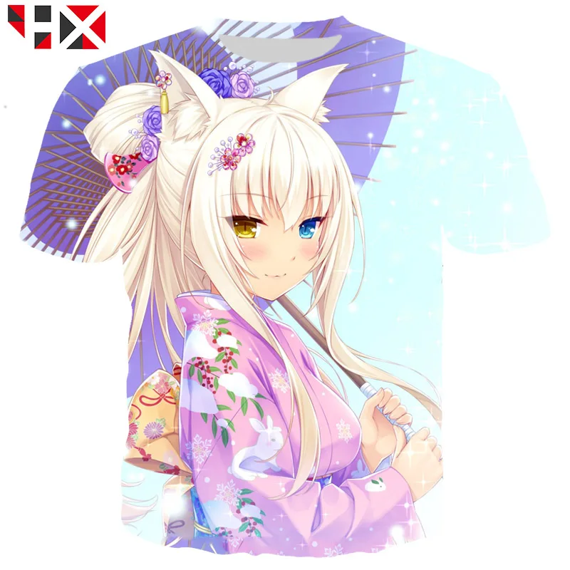 

Summer Anime Nekopara Chocolat Vanilla Cute Girls 3D Printing T Shirt / Sweatshirt / Hooded Unisex Hip Hop Style T Shirt HX210