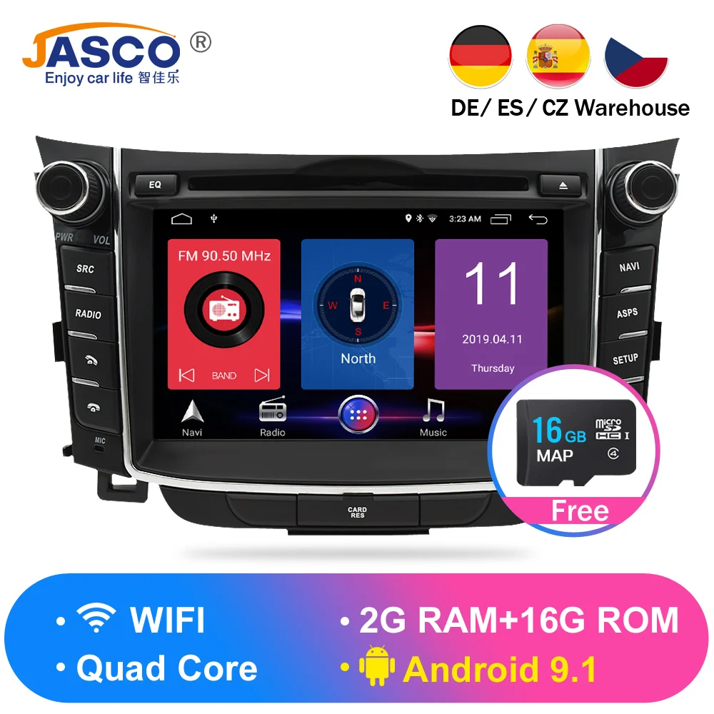 4 ГБ Android 9,0 автомобильный стерео dvd-плеер gps ГЛОНАСС навигация для hyundai I30 Elantra GT 2012+ видео мультимедиа радио головное устройство