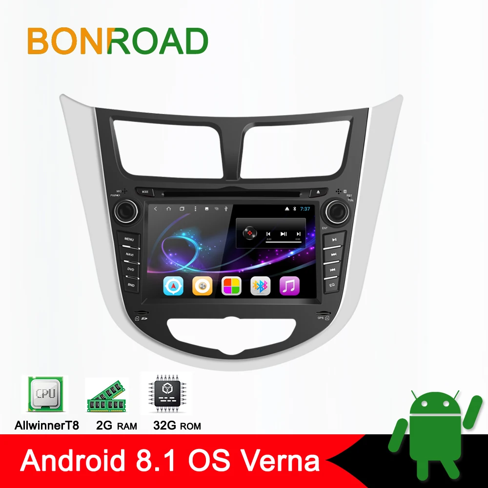 Bonroad Android 8 1 0 Ram 2G Car DVD For Hyundai Accent Solaris I25 Verna Radio