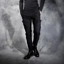 Персонализированные модные Универсальные черные повседневные штаны мужские slim taper брюки мужские Облегающие штаны Pantalon Hombre Новинка Весна-осень