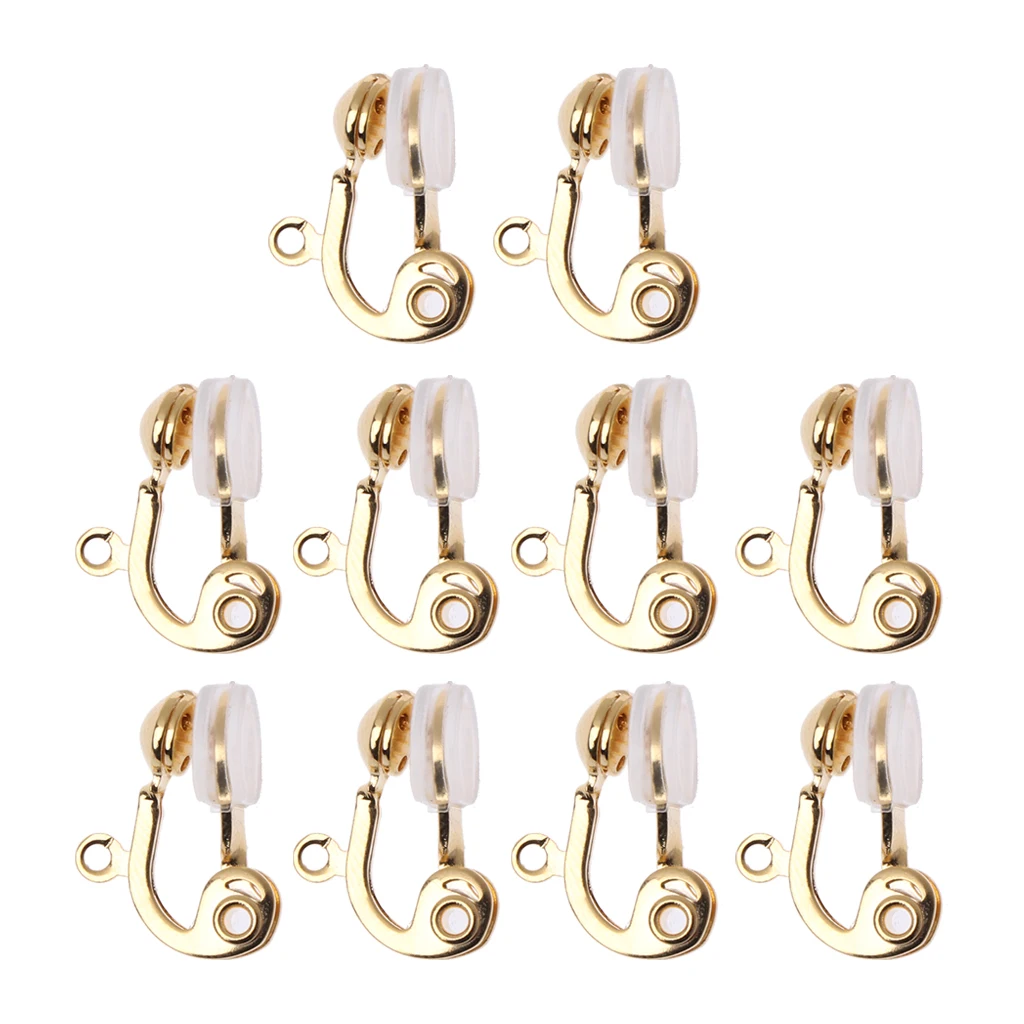 

10Pc Clip-on Earring Converter Non-pierced Ear Hoop With Comfort Earring Cushion