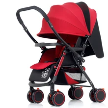 Lightweight Folding Eight-wheel Baby Trolley Can Sit Can Lie Two-way Push Car Infant Umbrella Strollers Dinner Car Baby Stroller europe no tax 2018 yoyaplus baby stroller lightweight folding umbrella car can sit can lie ultra light portable on the airplane