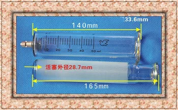 

50ml luer lock glass syringe transparent graduate syringes free shipping