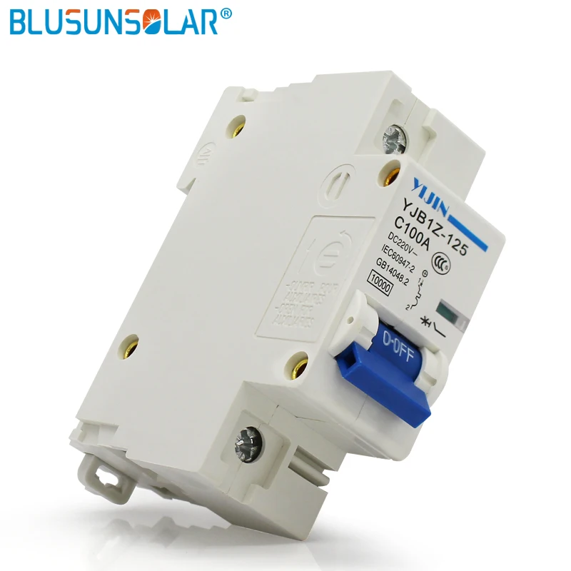 

2pcs / lot 1P 100A 220V DC Circuit Breaker MCB Mini Circuit breaker For PV Solar system