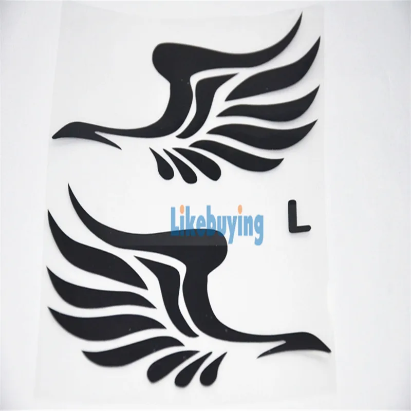 

Free shipping !1 Pair Car Styling Angel Wings Car Sticker Decals Reflective Waterproof On Rear Windshield Door Rear view Mirror