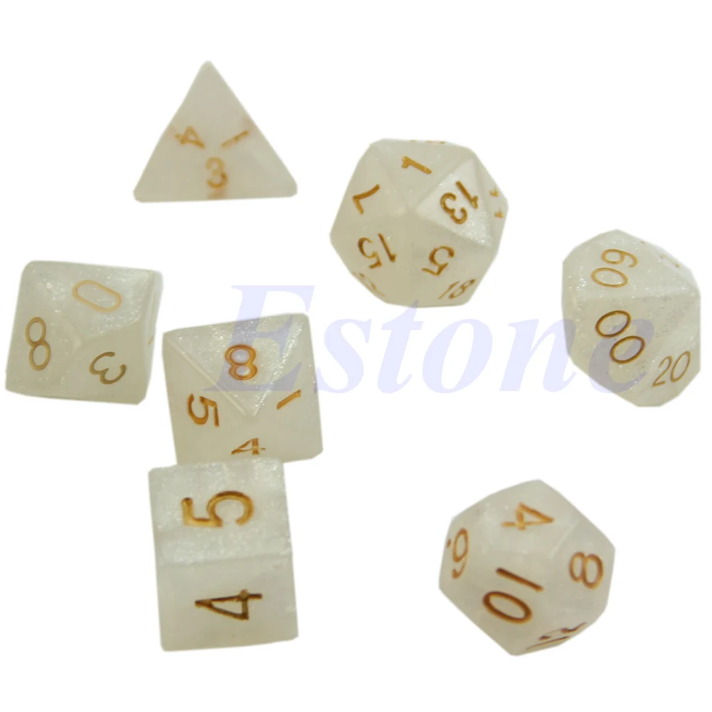 7 шт./компл. D4 D6 D8 D10 D12 D20 Dungeons & Dragon D RPG Poly Game|Кубики| |