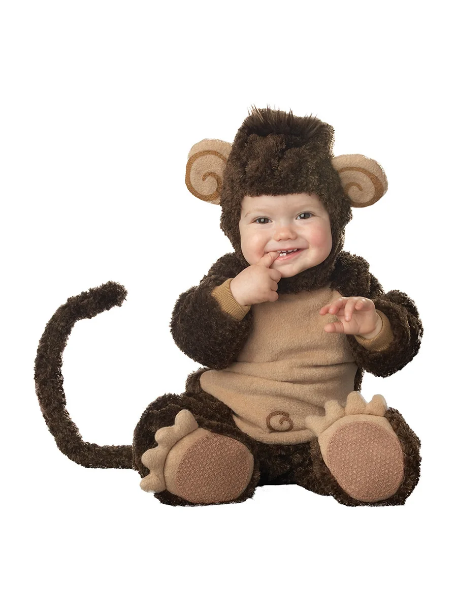 

XJ-13, Monkey, baby romper,cotton blends fleece, hooded long sleeve baby suit