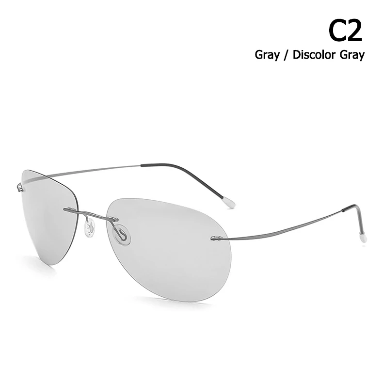 C2 Gray JackJad мужские ультралегкие титановые поляризованные цветные линзы солнцезащитные очки без оправы авиационный стиль фирменный дизайн солнцезащитные очки Oculos De Sol - Цвет линз: C2 Gray