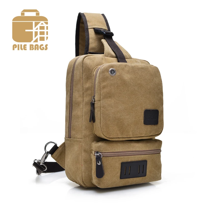 

Casual Men Chest Shoulder Bag Sling Messenger Crossbody Bags Canvas Chest Bag Pack Vintage Strap Single Shoulder Bags for Men
