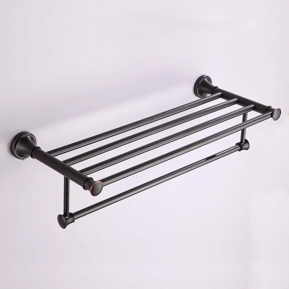 

Bathroom Shelves High Quality Wall Mounted Black Towel Rack Holder Hanger Bath Towel Clothes Storage Shelf Shengweisi G