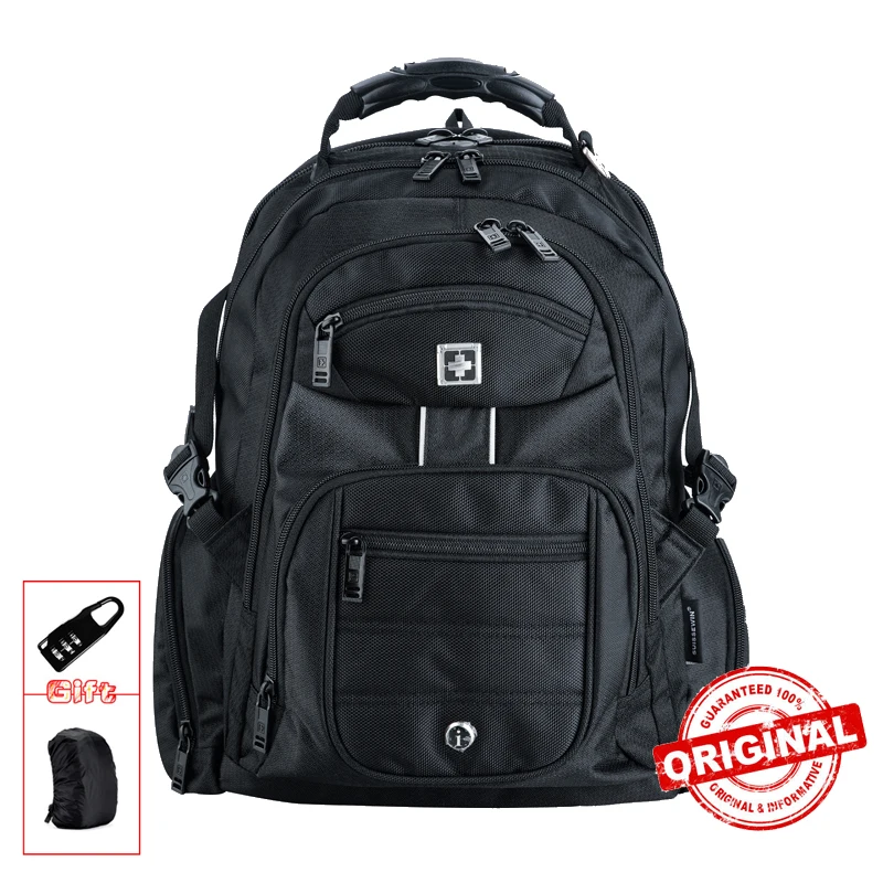 black waterproof Backpacks for Men 17 Inch Laptop backpack Laptop Rucksacks Male Water Resistant me