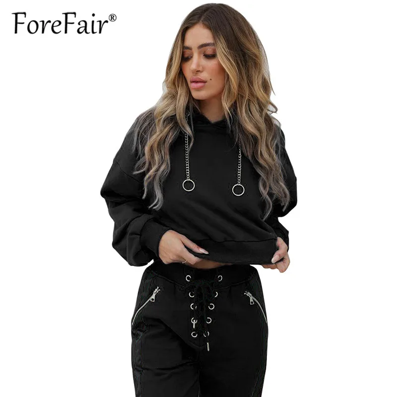 Forefair Autumn Sweatshirt Women Hooded Hoodies 2018 Ladies Solid Long Sleeve Casual Hoodie Harajuku Clothes Pullover Tracksuit Hoodies