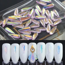 10 pcs Gota de Água Forma ab Cristais de Unha de Acrílico Para Decoração de Unhas de Cores Gradiente Linda Pedra Acessórios Manicure SA812(China)