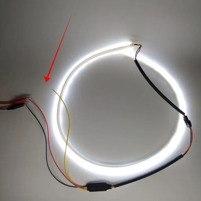 

2x 85CM Flexible Led DRL Turn Signal Light Daytime Running Light Soft Tube Guide Car LED Strip White and Yellow Super Bright