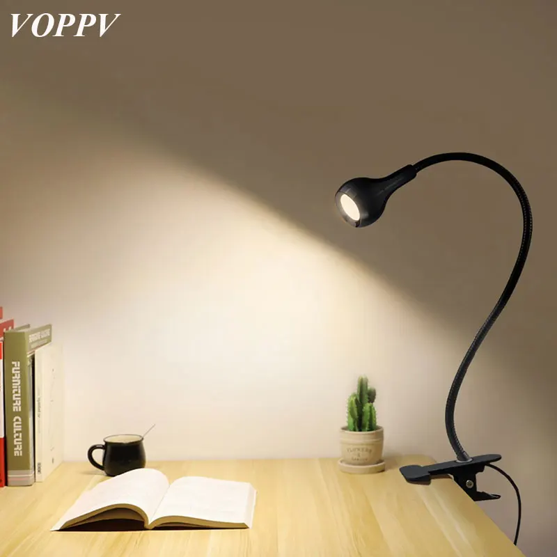 

VOPPV LED Usb Book Light Lampe Lecture Liseuse Power Clip Holder Desk lamp Flexible Reading Book lights Table lamp for Study