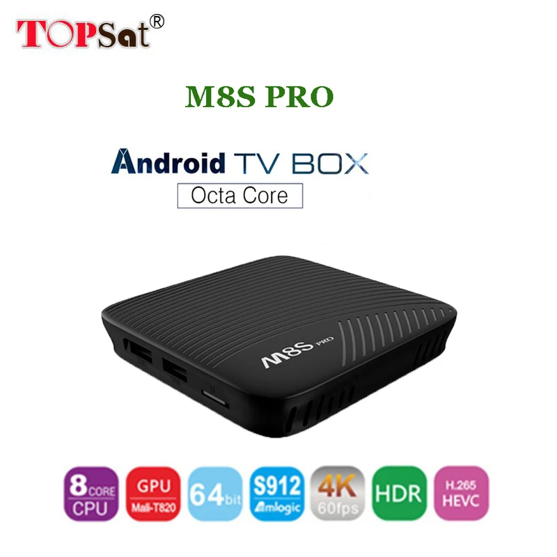 

2018 Newest M8S PRO Smart Android 7.1 TV Box Amlogic S912 Octa Core CPU media player Wifi 4K H.265 M8Spro Set Top Box