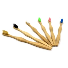 Экологическая Bamboo Зубная щетка из древесного угля природные разложению нейлон мягкие волосы WavHandle здоровья полости рта низкоуглеродистой