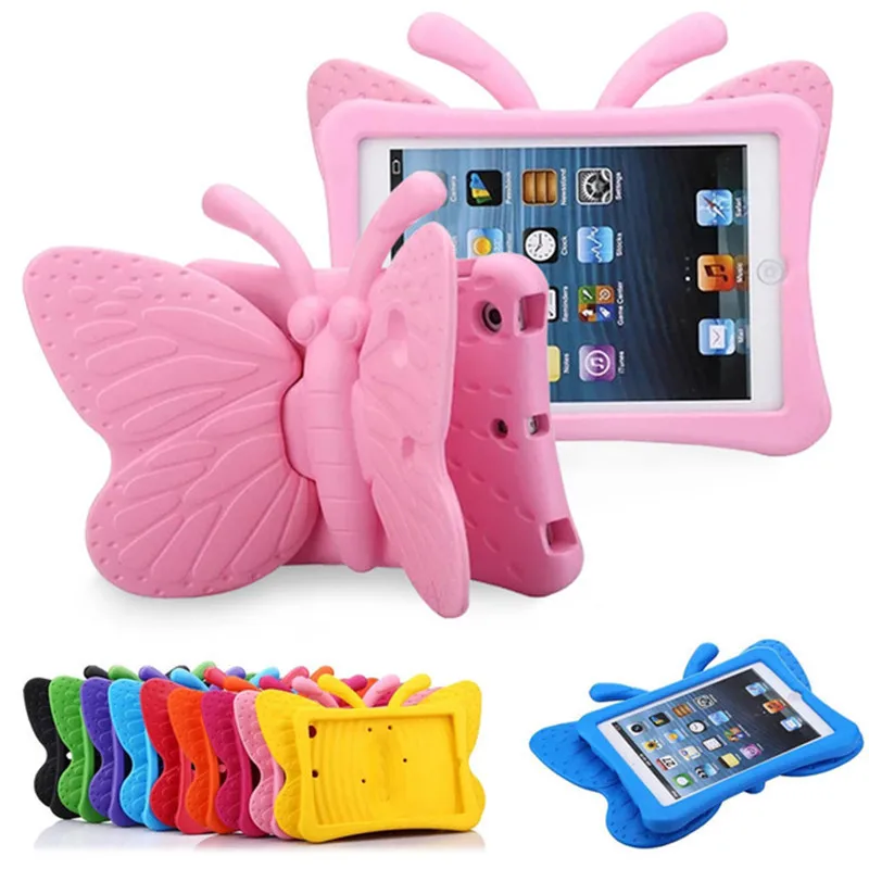 

New Kids Safe Shockproof 3D Cartoon Butterfly Stand Case For Apple iPad Mini 5 Tablet Cover for iPad Mini 1 2 3 4 7.9 inch+Pen