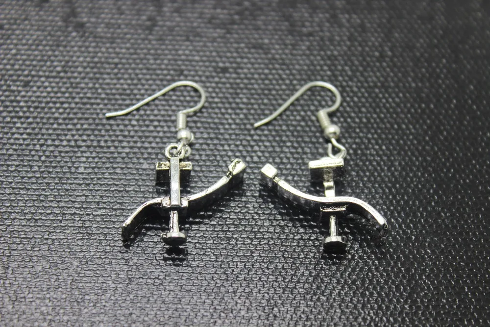 New arrival wholesale 12pair/lot antique silver tone 22*17mm Dental earrings dentist Chair charm pendant dropping earrings New arrival wholesale 12pair/lot antique silver tone 22*17mm Dental earrings dentist Chair charm pendant dropping earrings