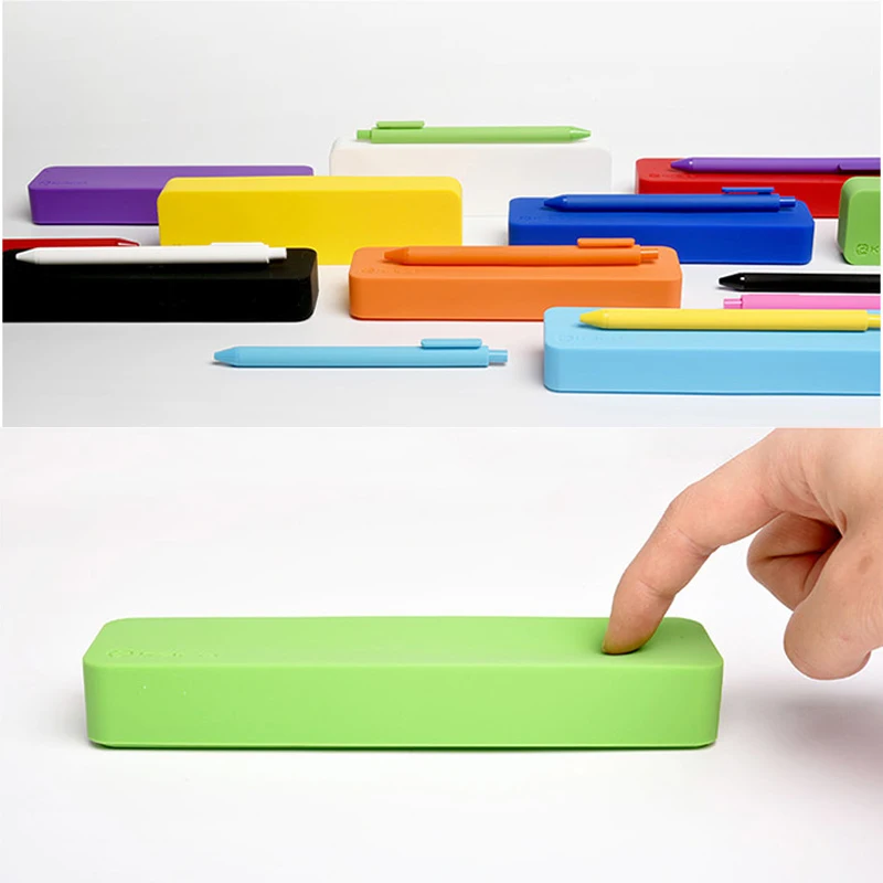 KACO PURE Silicone Stationery Pencil Case Creative Anti-Static Protect Pencils Candy Case Pencil Pencil Case+1 Black Gel Pen