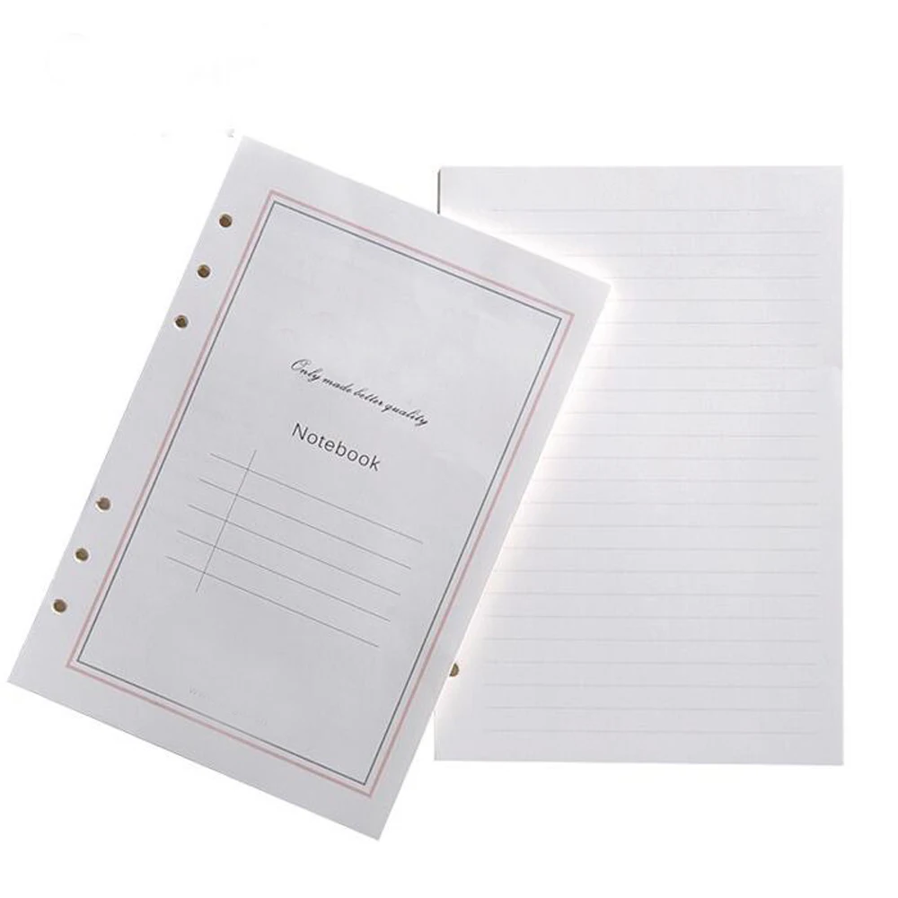 

A6 Refill Papers Replaced Papers with 6 Holdes for Faux Leather Binder Notebook RP001