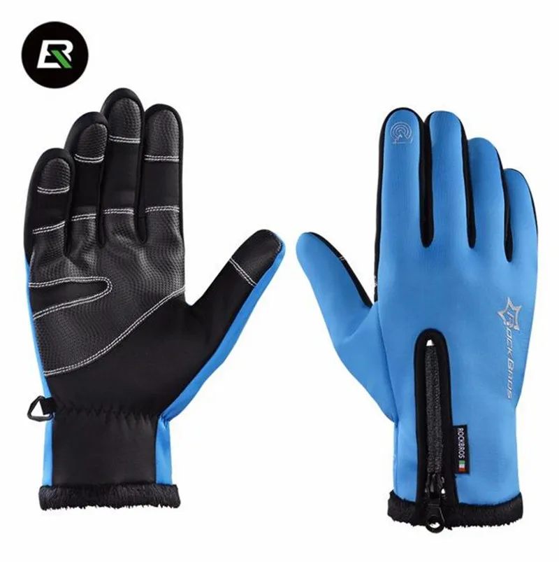 ROCKBROS Winter Cycling font b Gloves b font Thermal Windproof Warm Sport font b Gloves b