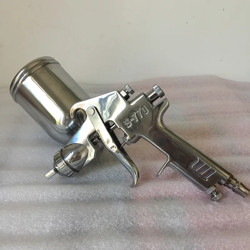 SAT1124L Gravity Feeding Spray Gun Aluminum Tank 400ml Air Painting