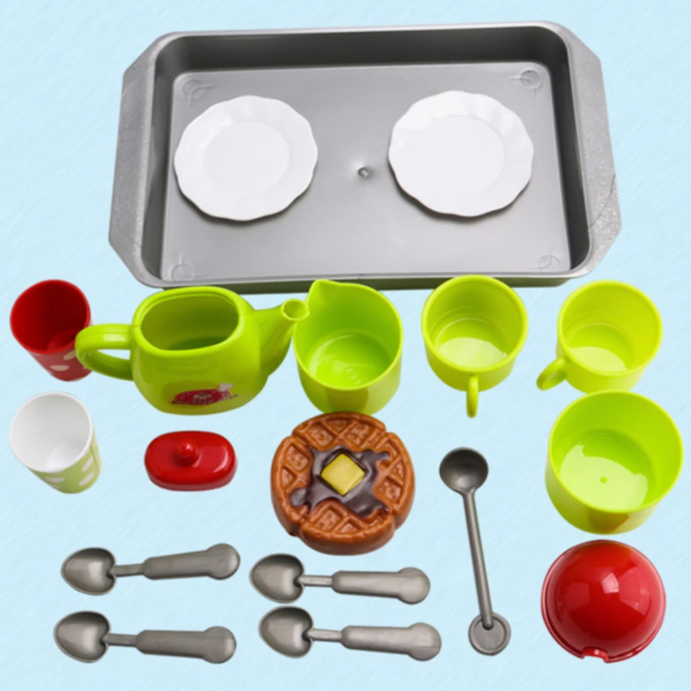 

15pcs/set Skills Development Tea Set Free Play Mini Tableware Kitchen Toys Kids For Children DIY Plastic Pretend Random Color