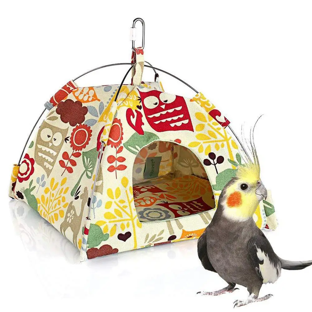 Nid d'oiseaux, hamac pour perroquet, tente à suspendre, lit pour petits  animaux, accessoires pour cage à oiseaux, perchoirs, jouets à mâcher  (grand