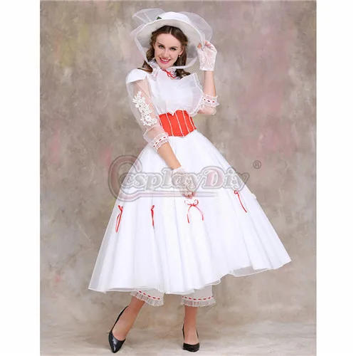 CosplayDiy индивидуальный заказ Mary Poppins косплей костюм женское платье и брюки с шапкой Косплей Костюм