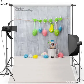 

DAWNKNOW Happy Easter Vinyl Photography Background Backdrop For Children New Fabric Polyester Backdrop For studio Props GE303